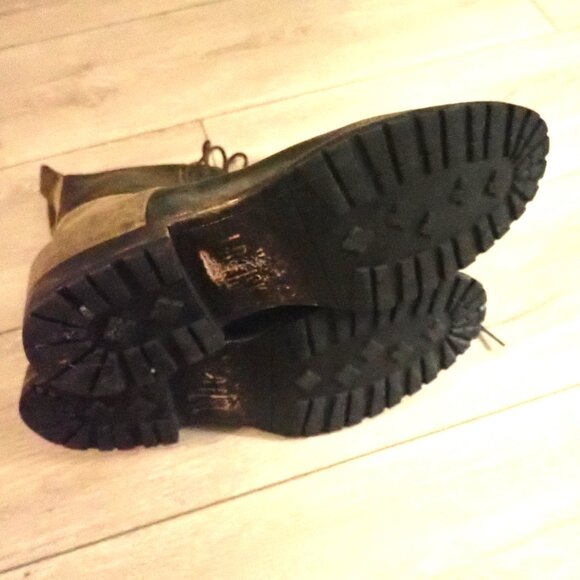 Leather Locke Lace Up Combat Boots 11 - Punk Rock - Picture 3 of 10